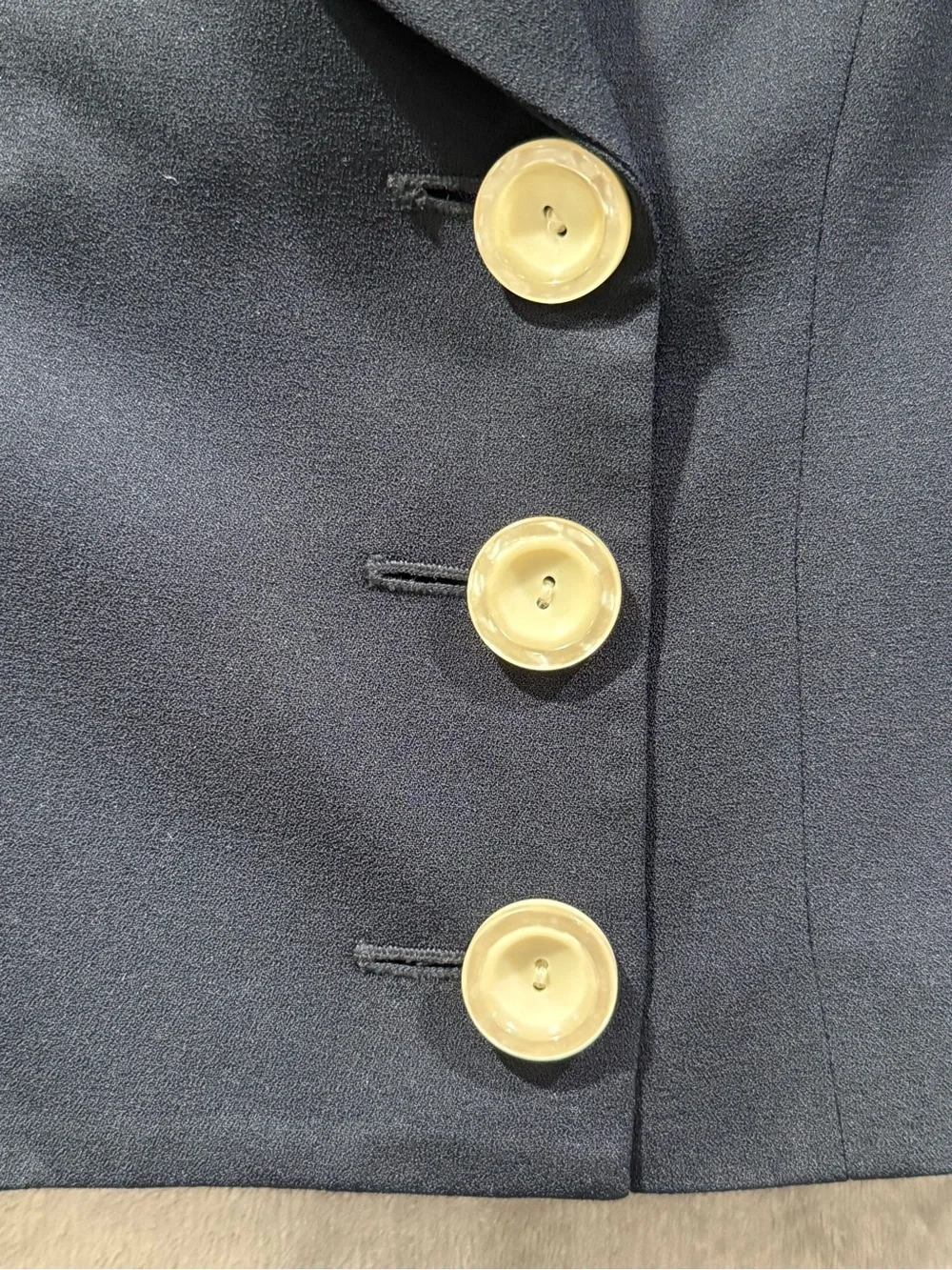 Vintage Christian Dior Cropped Navy Blazer 3 Button Women’s Size 2 Designer
